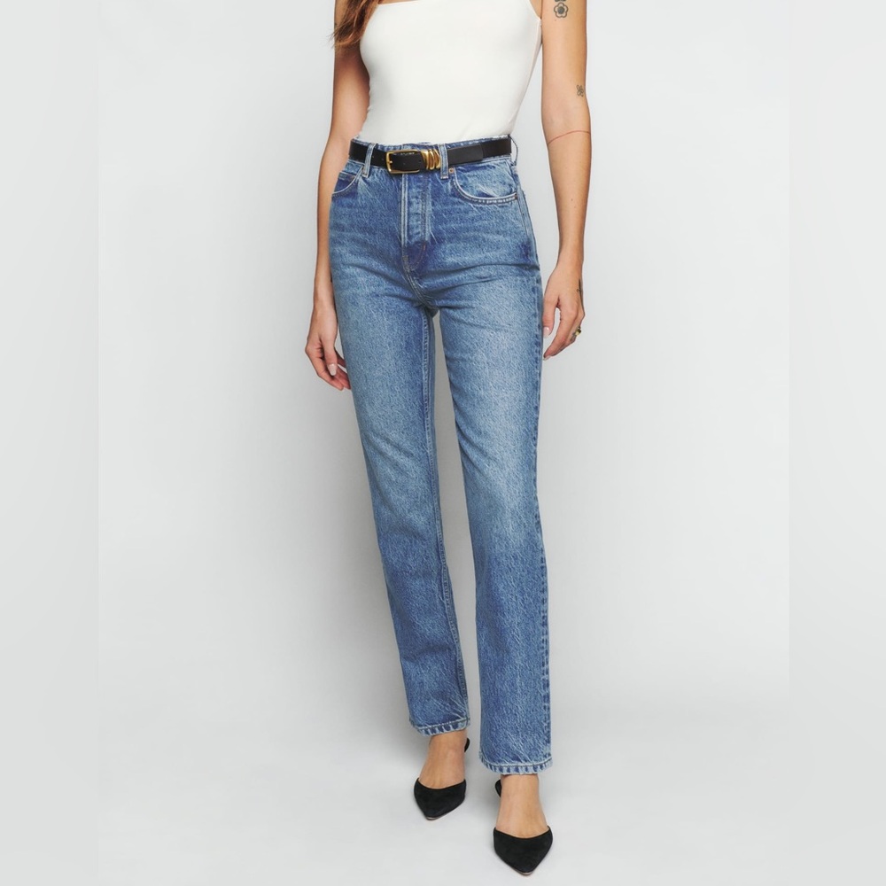 Reformation Cynthia High Rise Straight Leg Jeans Size 32  Colorado